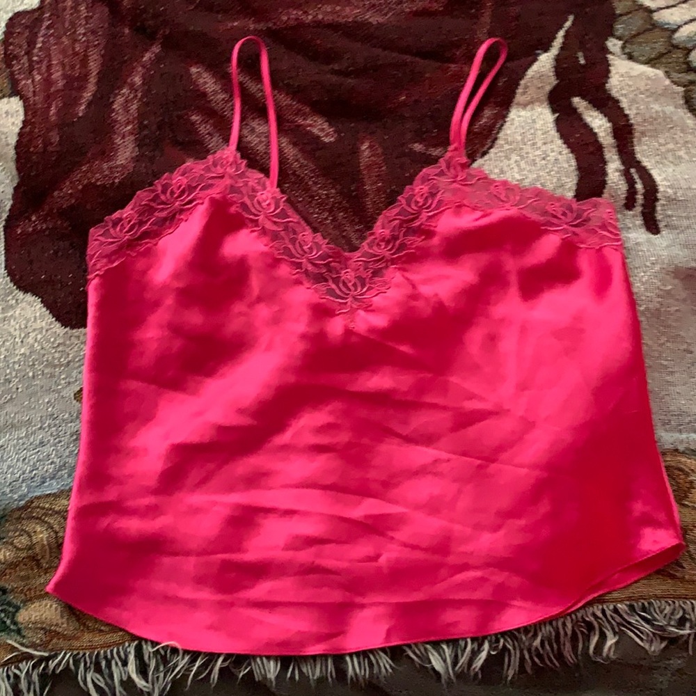 Victoria Secret pink satin sleep top